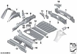 Gepäckraumboden/Radhaus hinten diagram for BMW MINI Paceman R61 Cooper