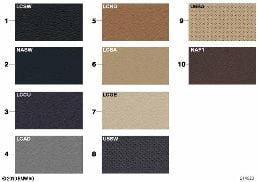 SAMPLE CHART, UPHOLSTERY COLORS, LEATHER diagram for BMW 5 Series E60 523i