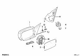 Aussenspiegel diagram for BMW 7 Series E32 750iL