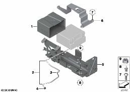 Batteriinfästning och påbyggnadsdelar diagram for BMW 5 Series F10 528i