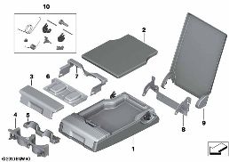 REAR SEAT CENTER ARMREST diagram for BMW 5 Series F11 535iX