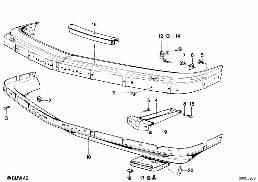 FRONT BUMPER MOUNTING PARTS diagram for BMW 7 Series E23 733i