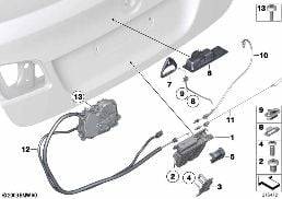 TRUNK LID/CLOSING SYSTEM diagram for BMW 5 Series F10 LCI 550i