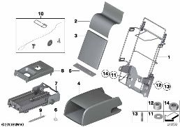 Loketní opěrka zadní jednotlivé díly diagram for BMW Rolls-Royce Phantom RR1 Phantom