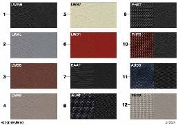 SAMPLE CHART WITH UPHOLSTERY COLORS