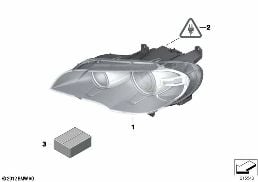 HEADLIGHT diagram for BMW X5 E70 LCI 40dX