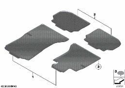 ALL-WEATHER FLOOR MATS diagram for BMW 5 Series F10 LCI 535i
