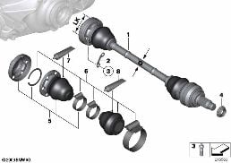 Výstupní hřídel diagram for BMW X6 E71 35dX