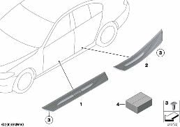 Komplettering tröskellist upplyst diagram for BMW 5 Series F10 530d
