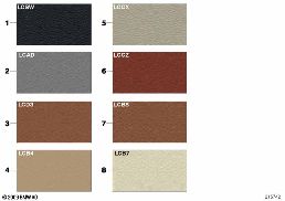 SAMPLE CHART, UPHOLSTERY COLORS, LEATHER diagram for BMW 3 Series E91 325d