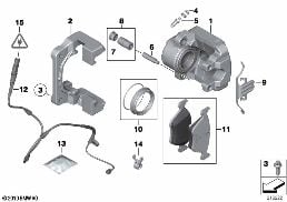 FRONT BRAKE PAD WEAR SENSOR diagram for BMW X5 F15 25d