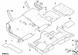 FLOOR COVERING diagram for BMW 5 Series E60 LCI 523Li