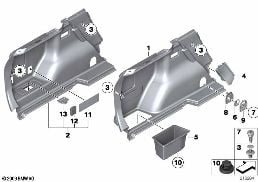 LEFT TRUNK TRIM diagram for BMW X1 E84 20i