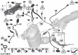 DIESEL PART.FILTER SENS./MOUNTING PARTS diagram for BMW 3 Series E90 LCI 320d
