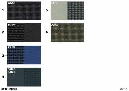 SAMPLE PAGE, UPHOLSTERY COLORS, FABRIC diagram for BMW Z4 E85 2.0i