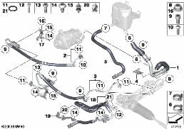 Servodireccion hidraulica-tuberias aceit diagram for BMW Rolls-Royce Dawn RR6 Dawn