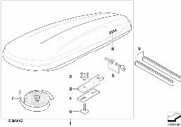 Coffre de toit diagram for BMW 5 Series E39 525td