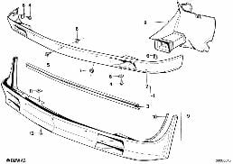 Передний спойлер diagram for BMW 3 Series E30 320i