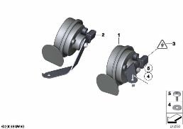 HORN diagram for BMW 7 Series F01 LCI 740dX
