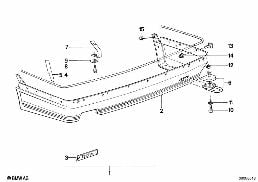 Tylny fartuch M Technic diagram for BMW 3 Series E30 325ix
