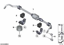 REAR STABILIZER BAR/DYNAMIC DRIVE diagram for BMW 6 Series F06 Gran Coupé LCI 650i