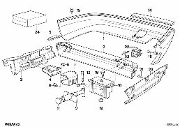 Verkleidung Stossfänger hinten diagram for BMW 7 Series E32 750iL