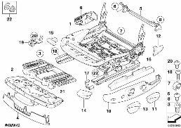 FRONT SEAT RAIL MECHANICAL/SINGLE PARTS diagram for BMW 3 Series E92 LCI 328xi