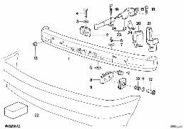 CARRIER, BUMPER FRONT diagram for BMW 5 Series E34 M5 3.8