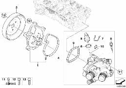 Kühlsystem-Wasserpumpe/Thermostat diagram for BMW MINI R56 One