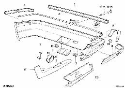 BUMPER TRIM PANEL, REAR diagram for BMW 5 Series E34 M5 3.8