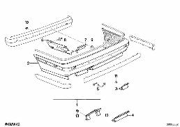 REAR BUMPER TRIM PANEL - M TECHNIC diagram for BMW 5 Series E34 M5 3.8