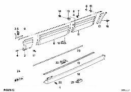 M-afdeklijst dorpel / wielkuip diagram for BMW 3 Series E30 324td
