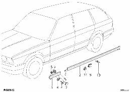 Afdeklijst dorpel / wielkuip diagram for BMW 3 Series E30 324td