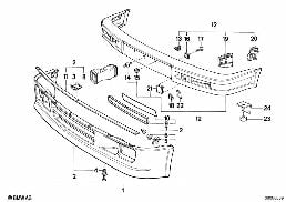 Frontspoiler M technic diagram for BMW 3 Series E30 320i