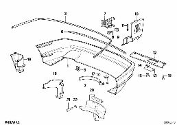 Bekleding bumper achter diagram for BMW 8 Series E31 850Ci