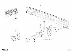 Draagbalk bumpers achter diagram for BMW 8 Series E31 850Ci