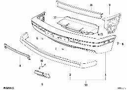FRONT BUMPER TRIM, M TECHNIC diagram for BMW 5 Series E34 M5 3.8