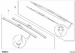 SET, WIPER BLADES FLAT/ARTICULATED BLADE diagram for BMW 3 Series E46 318i
