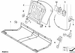 Κάθισμα πίσω, πλαίσιο καθίσματος diagram for BMW MINI R56 One