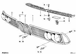 GRILLE diagram for BMW 7 Series E23 733i