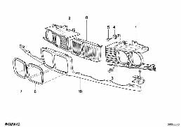GRILLE diagram for BMW 5 Series E34 M5 3.8