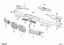 Gril diagram for BMW 8 Series E31 850Ci