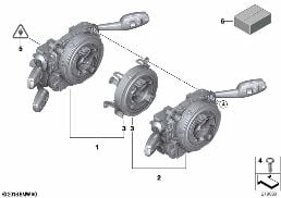 SWITCH UNIT STEERING COLUMN diagram for BMW 3 Series E90 318d