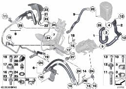 HYDRO STEERING-OIL PIPES diagram for BMW 5 Series F10 550iX