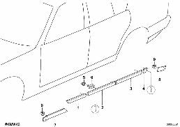 PROTECTIVE MOULDINGS diagram for BMW 5 Series E34 M5 3.8