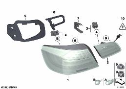 REAR LIGHT diagram for BMW 3 Series E93 LCI 320i