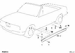 Накладка порог / арка колеса diagram for BMW 3 Series E30 M3