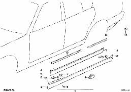 M COVER FOR ROCKER PANEL / WHEEL ARCH diagram for BMW 5 Series E34 M5 3.8