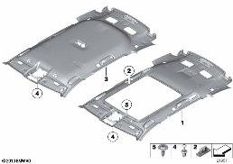 HEADLINING diagram for BMW 5 Series F11 550i