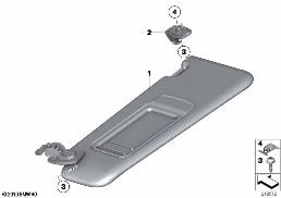SUN VISORS diagram for BMW 5 Series F11 550i